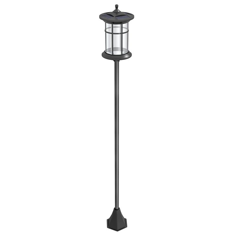 foto del prodotto lampione solare da giardino alto 184cm con luce led bianco freddo e ip44, nero