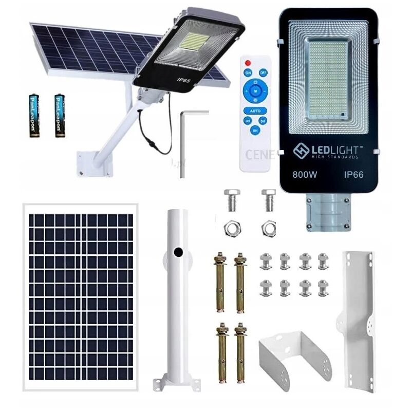 foto del prodotto lampione stradale con sensore crepuscolare solare 800w