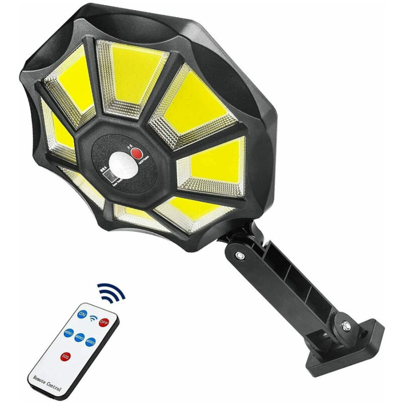 foto del prodotto lampione stradale faro a 168 led con pannello solare telecomando sensore tx 8230 trade shop traesio