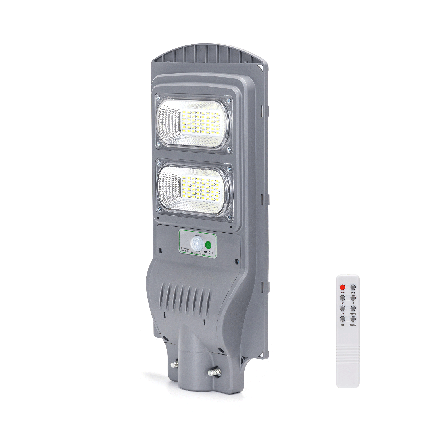 foto del prodotto lampione stradale faro a led 100w con pannello solare telecomando