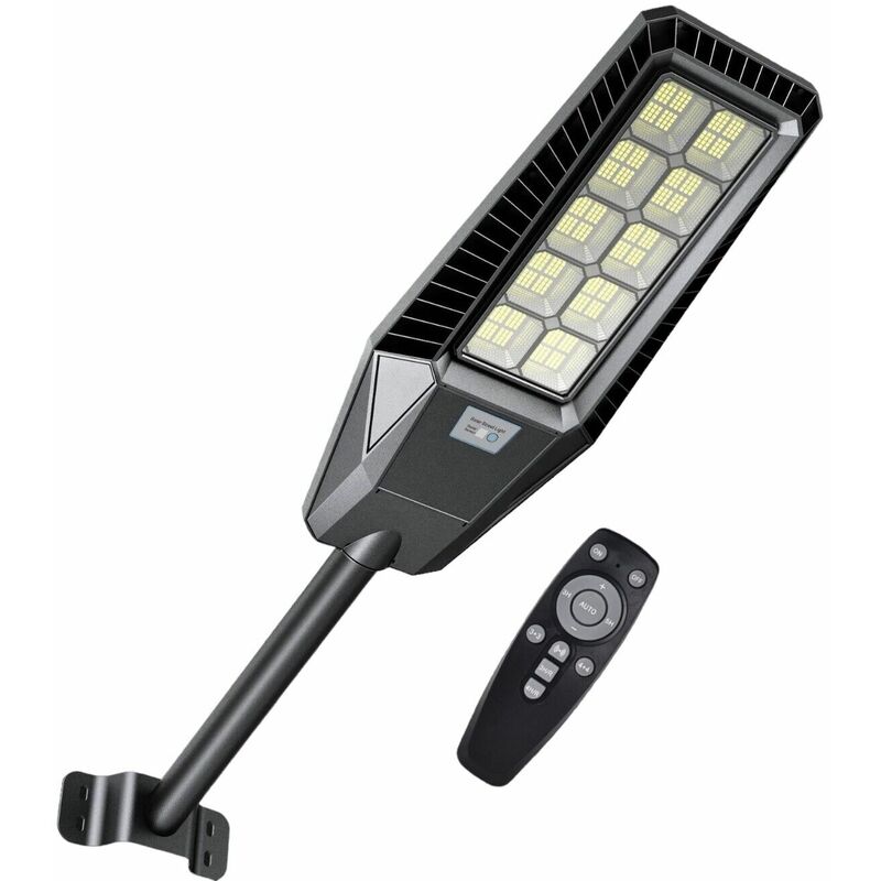 foto del prodotto lampione stradale faro a led con pannello a ricarica solare per esterno da 170w sensore movimento e telecomando
