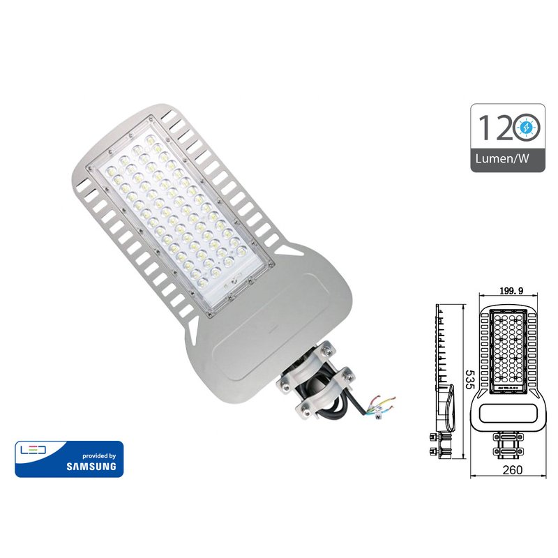 foto del prodotto lampione stradale led 150w 6400k 120lm w street lamp per strada giardino villa ip65 sku 21963