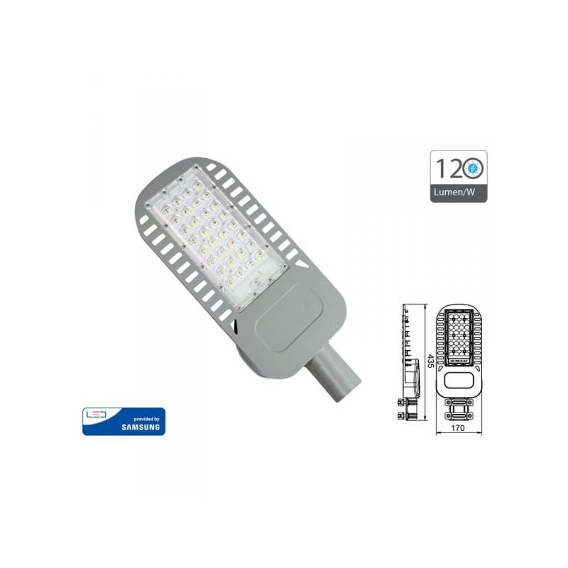 foto del prodotto lampione stradale led 50w 4000k 120lm w street lamp per strada giardino villa ip65 sku 21958