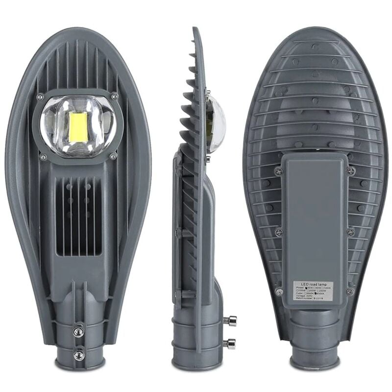 foto del prodotto lampione stradale led 50w ip65 6000k 8500lm facciata su maniglia