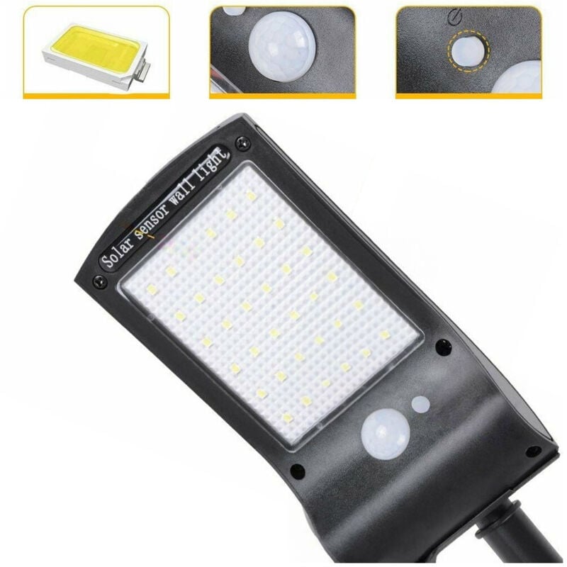 foto del prodotto lampione stradale pannello energia solare faro fotovoltaico esterno 36 led luce trade shop traesio