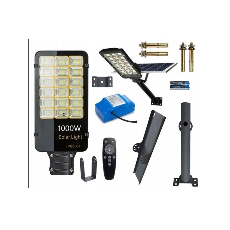 foto del prodotto lampione stradale solare a led 1000w industriale 70 ah