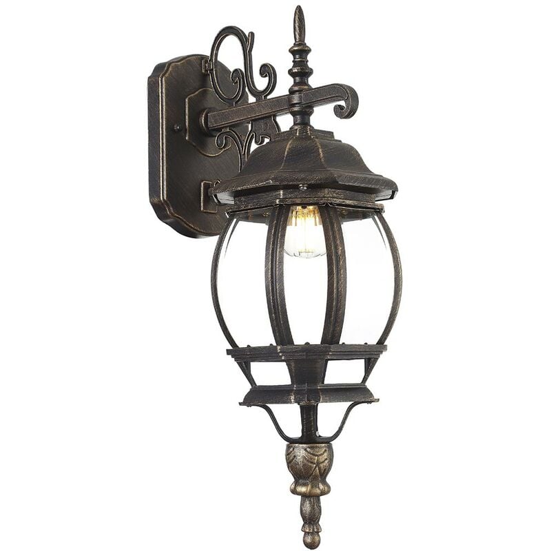 foto del prodotto lampione vittoriano classico a parete lampada applique esterno alluminio ottone
