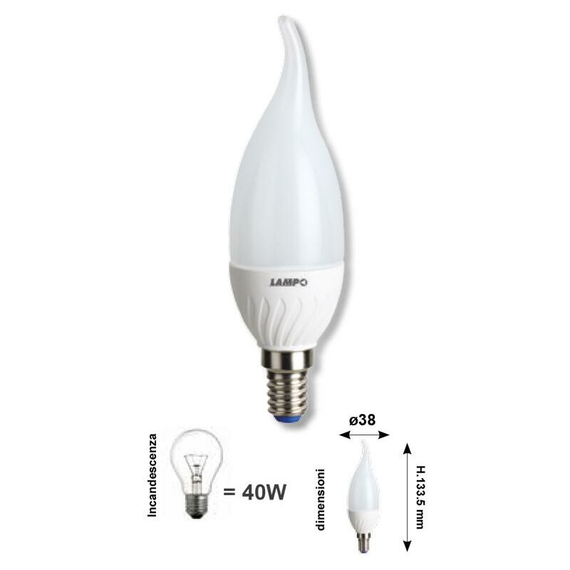 foto del prodotto lampo lampadina 5w bianco neutro, colpo di vento, e14lapcv30 e14 bn