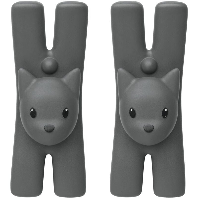 foto del prodotto lampo mmi32cs b, set da 2 mollette magnetiche da cucina di design, resina termoplastica, nero alessi