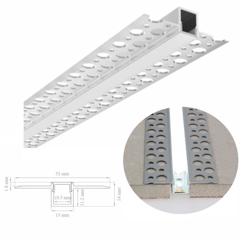 foto del prodotto lampo profilo alluminio led, taglio di luce, cartongesso per strisce led, 2mt