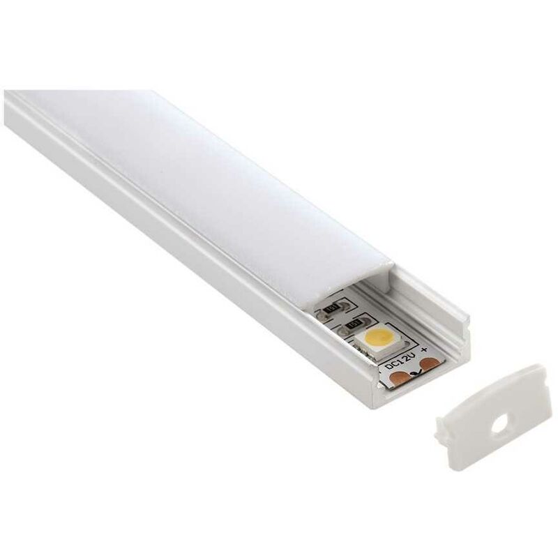 foto del prodotto lampo profilo d alluminio da 2 metri con schermo per strisce led lighting prkitsup, dotato di accessori per montaggio
