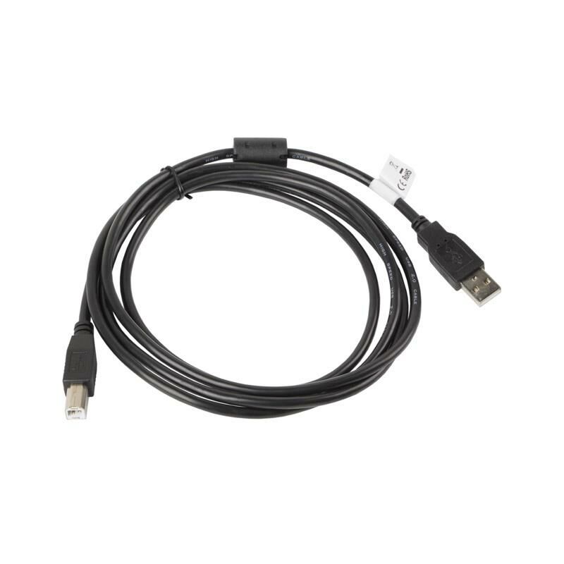 foto del prodotto lanberg ca usba 11cc 0018 bk cavo usb a 2.0 a usb b maschio maschio con ferrite 1,8 m nero