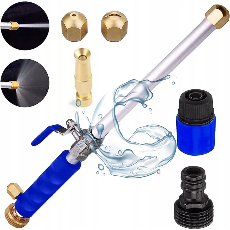 foto del prodotto lancia di pressione per tubo da giardino da 3 4 lancia, adattatore da 3 4 e 3 ugelli set4