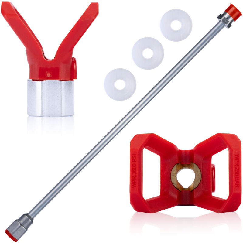 foto del prodotto lancia per pistola per vernice rosfix 150 cm 3x guarnizione per pistola per vernice rosfix 1 pz copertura ugello in acciaio inossidabile rosfix