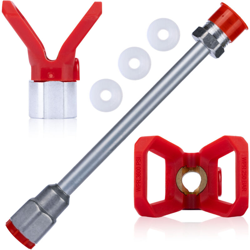 foto del prodotto lancia per pistola per vernice rosfix 30 cm 3x guarnizione per pistola per vernice rosfix 1 pz copertura ugello in acciaio inossidabile rosfix
