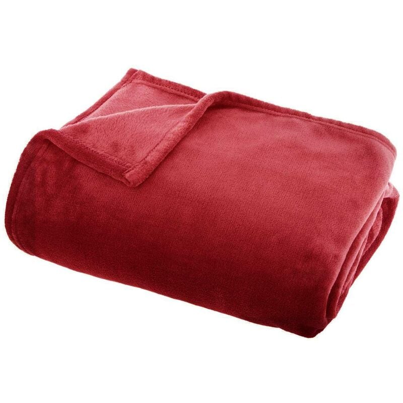 foto del prodotto lancio in flanella rossa 125x150cm atmosphera cr ateur d int rieur