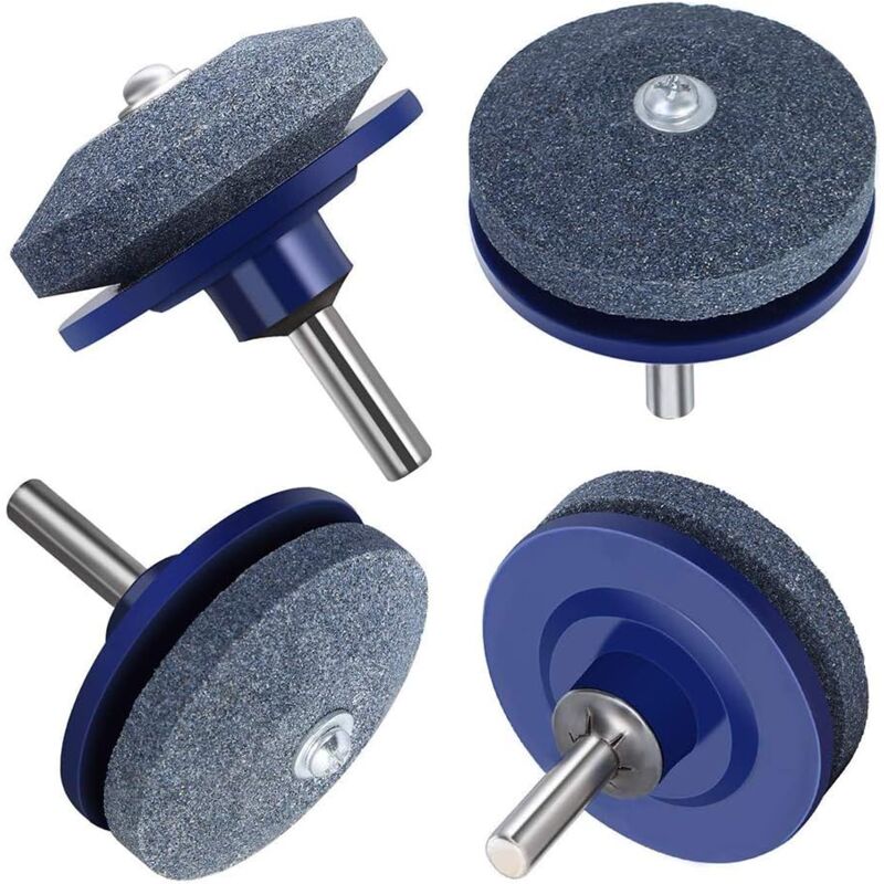 foto del prodotto langray affilatrice per lame di tosaerba a 4 pezzi per trapano elettrico a mano, trapano, attrezzo da giardino blu 