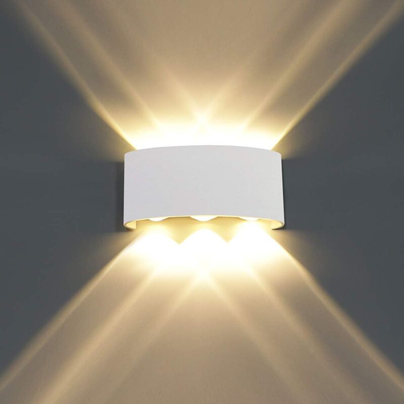 foto del prodotto langray applique da parete a led per interni da 6 w in alluminio, moderna lampada da parete con faretti su e gi per soggiorno, camera da letto,