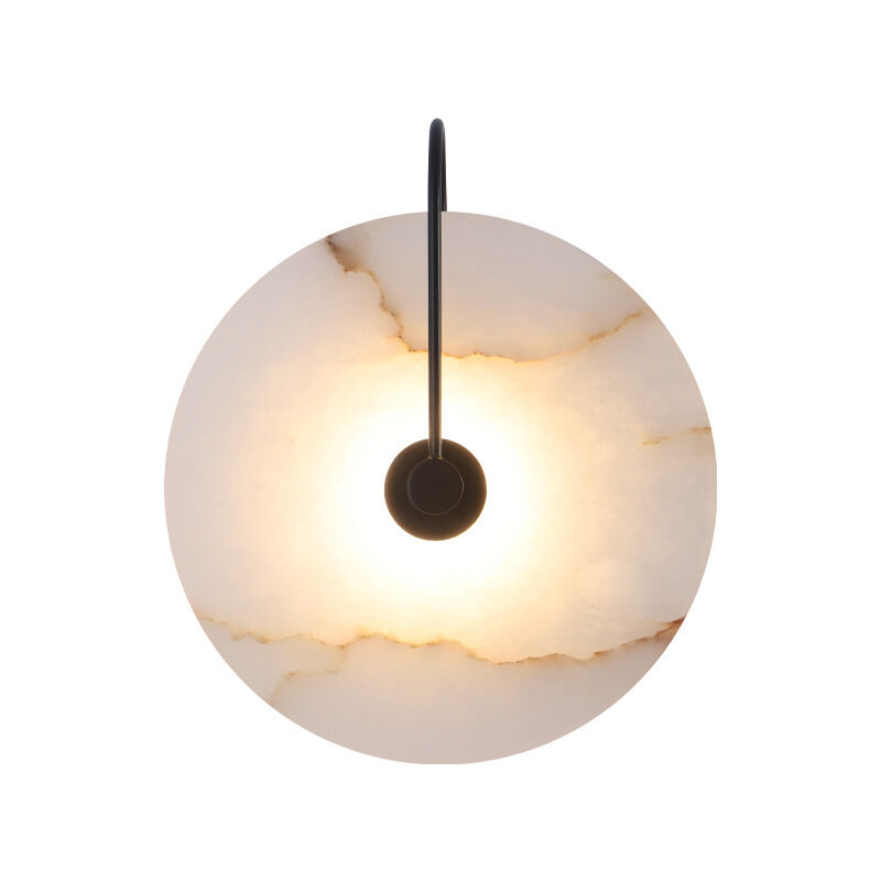 foto del prodotto langray applique da parete a led semplice e decorativa in marmo naturale spagnolo 16 cm nero 