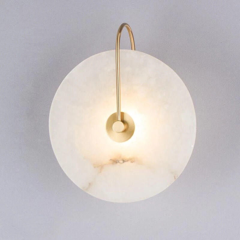 foto del prodotto langray applique da parete a led semplice e decorativa in marmo naturale spagnolo 16 cm oro 