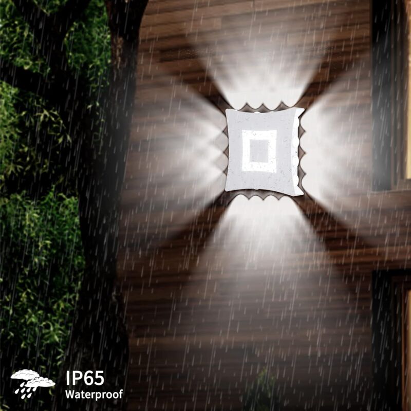foto del prodotto langray applique da parete moderna a led cob da 22 w per interni ed esterni, lampada da parete in alluminio e acrilico ip65 impermeabile, luce