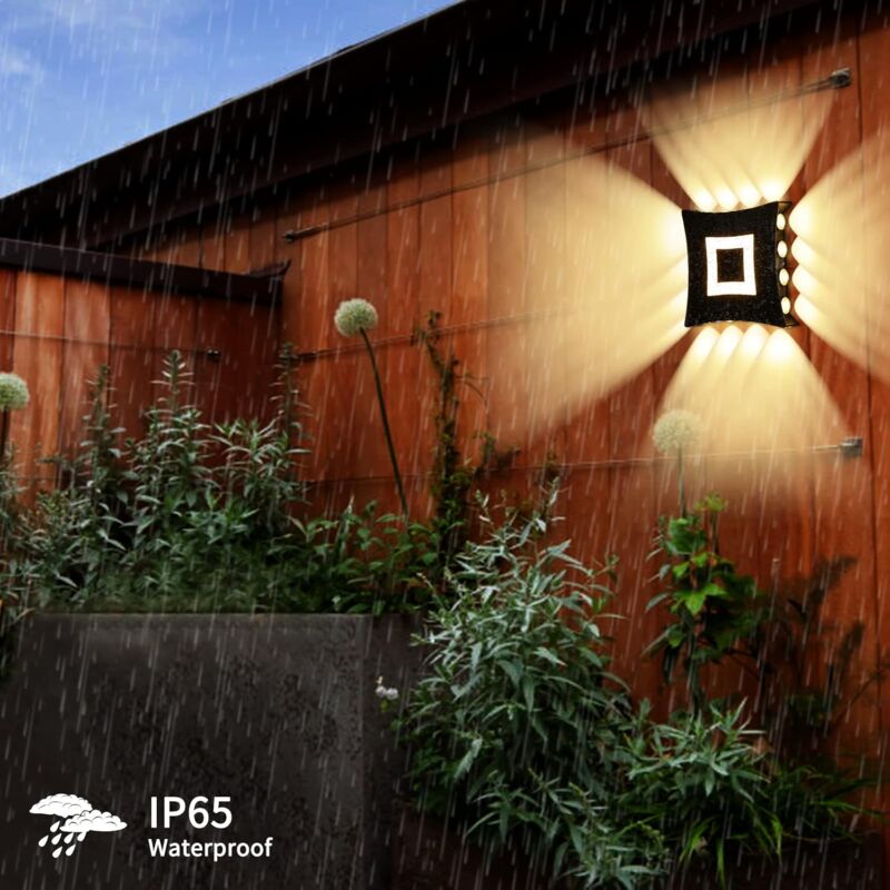 foto del prodotto langray applique da parete moderna a led cob da 22 w per interni ed esterni, lampada da parete in alluminio e acrilico ip65 impermeabile, luce