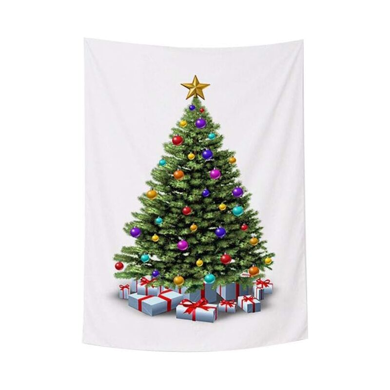 foto del prodotto langray arazzo natalizio con albero di natale, arazzo in tessuto da appendere alla parete, per camera da letto, soggiorno, dormitorio, decorazioni