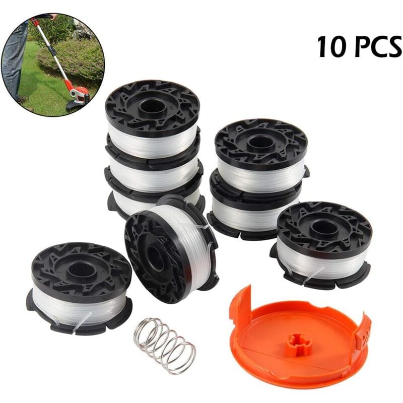 immagine 0 del prodotto langray bobine di filo per decespugliatore black decker, lunghezza 9,1 m, fili in nylon da 1,65 mm, con copri bobina e molla 