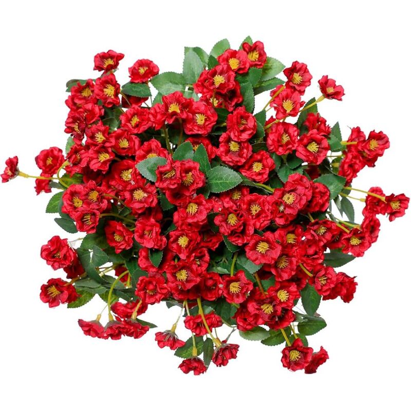 foto del prodotto langray bouquet di fiori finti di rose artificiali, piccole, in seta, per interni ed esterni, da appendere, per casa, cucina, ufficio, matrimonio,