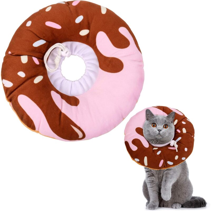 foto del prodotto langray collare di recupero per gatti collare di recupero confortevole collare protettivo per cani per gatti carino xs, rosa cioccolato 