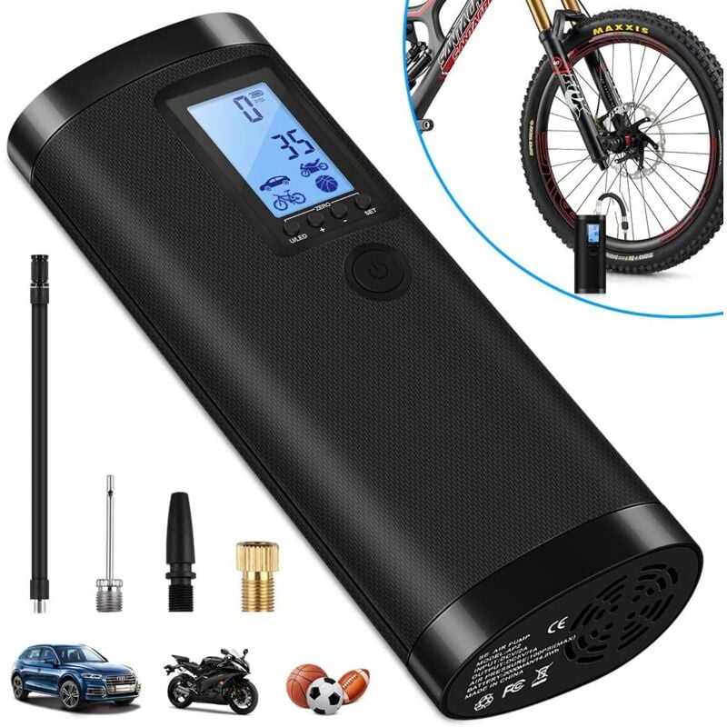 foto del prodotto langray compressore elettrico per auto e bicicletta, mini compressore pneumatico ricaricabile da 100 psi, pompa per pneumatici, compressore