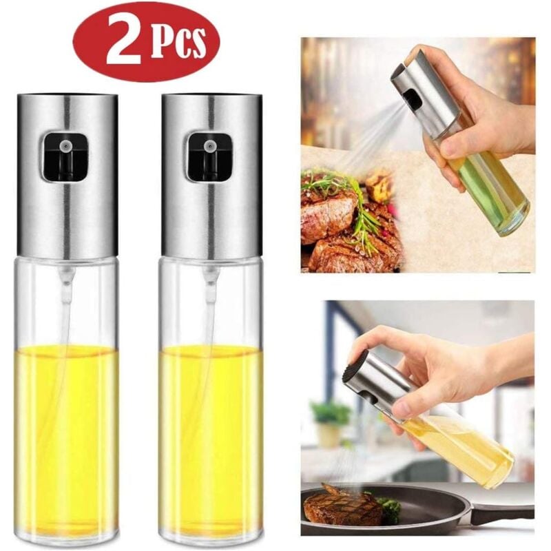 immagine 0 del prodotto langray confezione da 2 flaconi spray per olio da barbecue con spruzzatore in acciaio inossidabile da 100 ml 