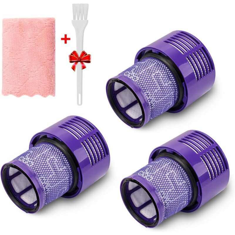 foto del prodotto langray confezione da 3 filtri di ricambio per la serie dyson v10, sostituisce il filtro numero di parte 969082 01, compatibile con dyson cyclone