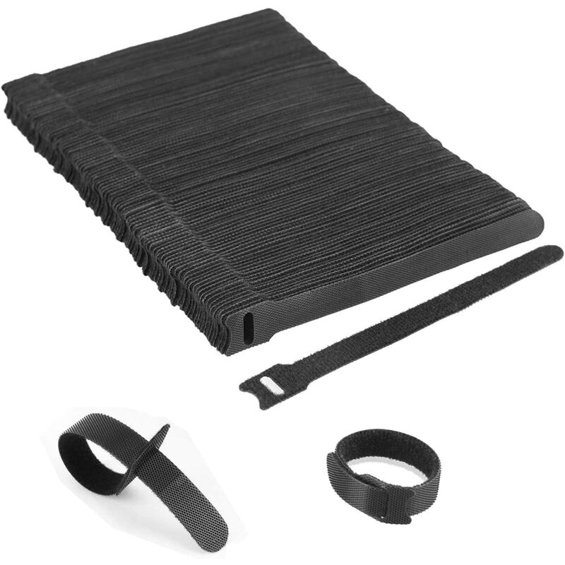 foto del prodotto langray fascette stringicavo, fascette stringicavo nere regolabili e riutilizzabili, autobloccanti 100 pezzi 150 x 12 mm 