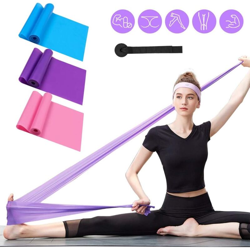 foto del prodotto langray fascia elastica per fitness, set da 3 fascia elastica di resistenza per allenamento muscolare per riabilitazione fisica bodybuilding