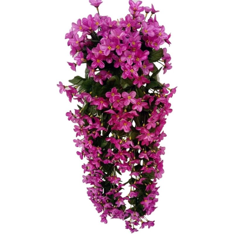 foto del prodotto langray fiori artificiali pendenti a 4 petali, glicine artificiale pendenti per decorazioni domestiche per matrimoni fucsia 