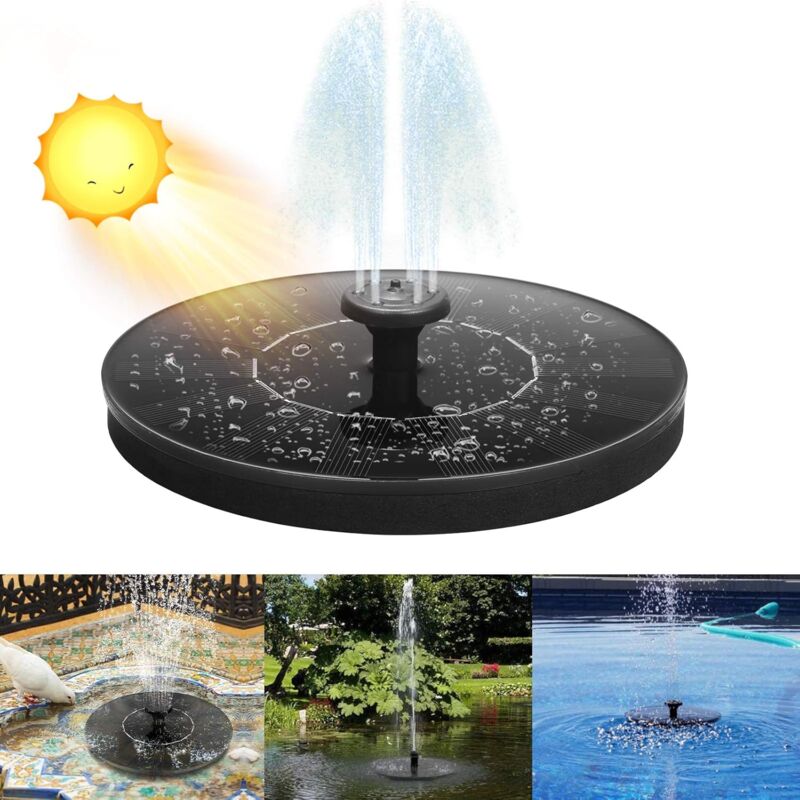 foto del prodotto langray fontana solare da esterno, pompa per fontana solare da 1,4 w con 4 aste di supporto e 4 stili, fontana a cascata solare, altezza massima 65