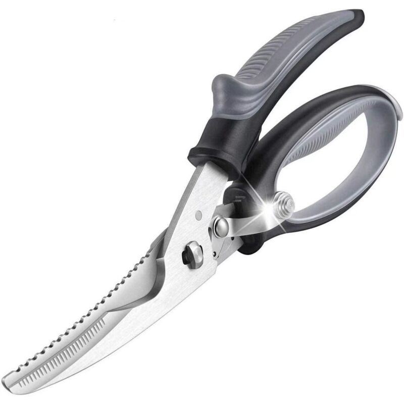 foto del prodotto langray forbici da cucina multifunzionali per carne, noci, pesce, carta, colli di bottiglia, acciaio plastica di qualit , plastica, acciaio