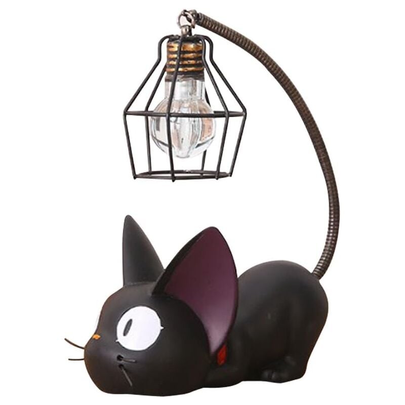 foto del prodotto langray lampada in resina con motivo a gatto lampade da comodino con luce notturna creativa per la lettura paralume in filo di ferro rapanda
