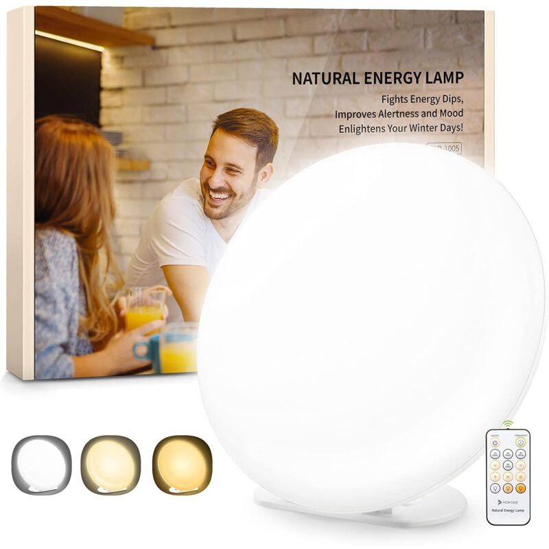 foto del prodotto langray lampada per terapia della luce lampada sdd 10000 lux con 3 modalit colore, 5 livelli di luminosit , lampada portatile per terapia della