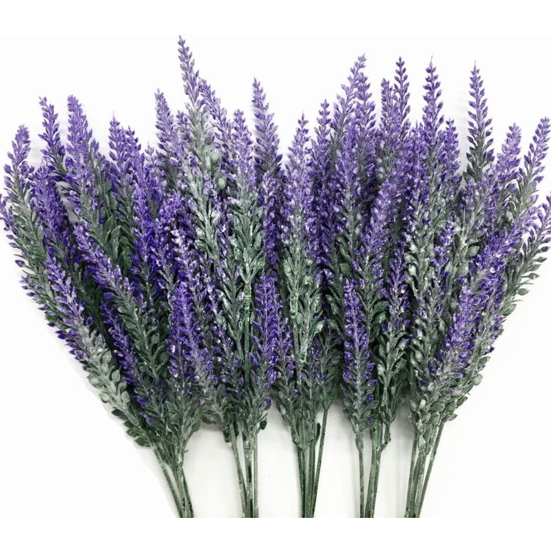 foto del prodotto langray lavanda artificiale, pianta di plastica, bouquet di fiori artificiali per famiglia, sposa, matrimonio, ufficio, festa, giardino, balcone,