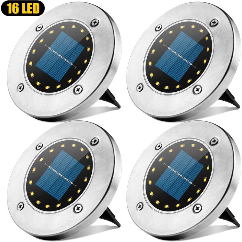 foto del prodotto langray luce solare da esterno, lampada da giardino solare a 16 led spot impermeabile ip65 luce decorativa da prato per vialetto da giardino