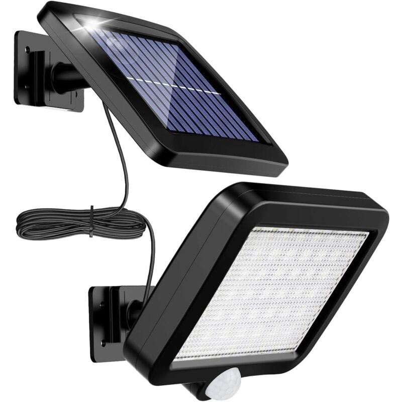 foto del prodotto langray luce solare per esterni con sensore di movimento 56 led, luce solare da giardino impermeabile ip65 a 120 con cavo da 5 m classe