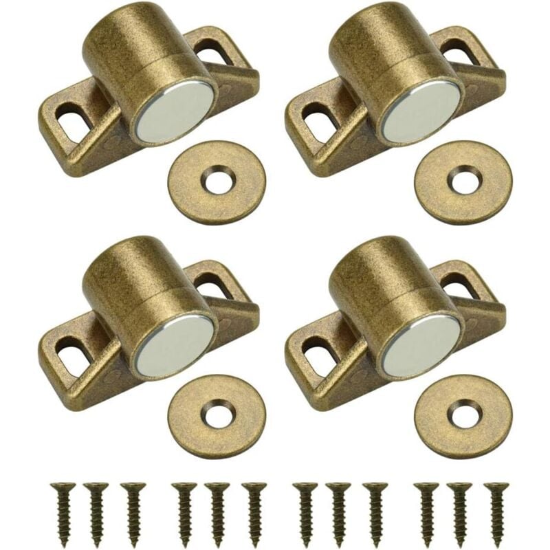 foto del prodotto langray magnete per porta dell armadio, 4 pezzi, chiusura magnetica per porta, chiudiporta magnetico con 4 rondelle e 12 viti, chiusura magnetica