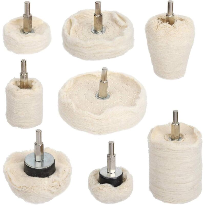 foto del prodotto langray mola per lucidare il trapano, tampone per lucidatura in cotone da 8 pezzi per metallo alluminio acciaio inossidabile cromo lega ottone 