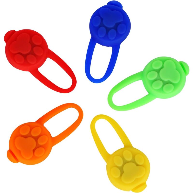 foto del prodotto langray pezzi ciondolo con luce lampeggiante a led, collare per cani a led in silicone, collare per animali domestici, ciondoli per collari per