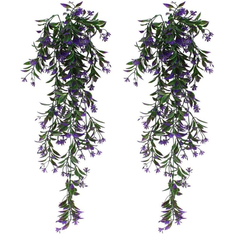foto del prodotto langray pezzi di edera artificiale, piante artificiali verdi sospese per feste, matrimoni, cucina, giardino, decorazione per ufficio, viola