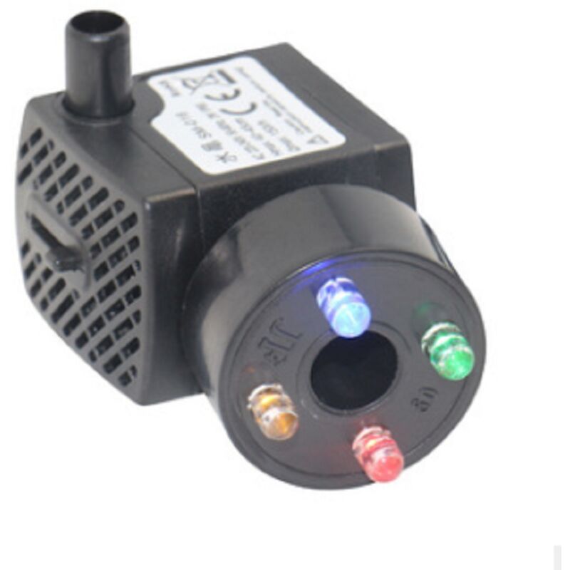 foto del prodotto langray pompa per acquario con 4 luci led multicolore, mini pompa per acqua 150 l h, resistente al bruciatore a secco 48 ore , pompa per acquario,