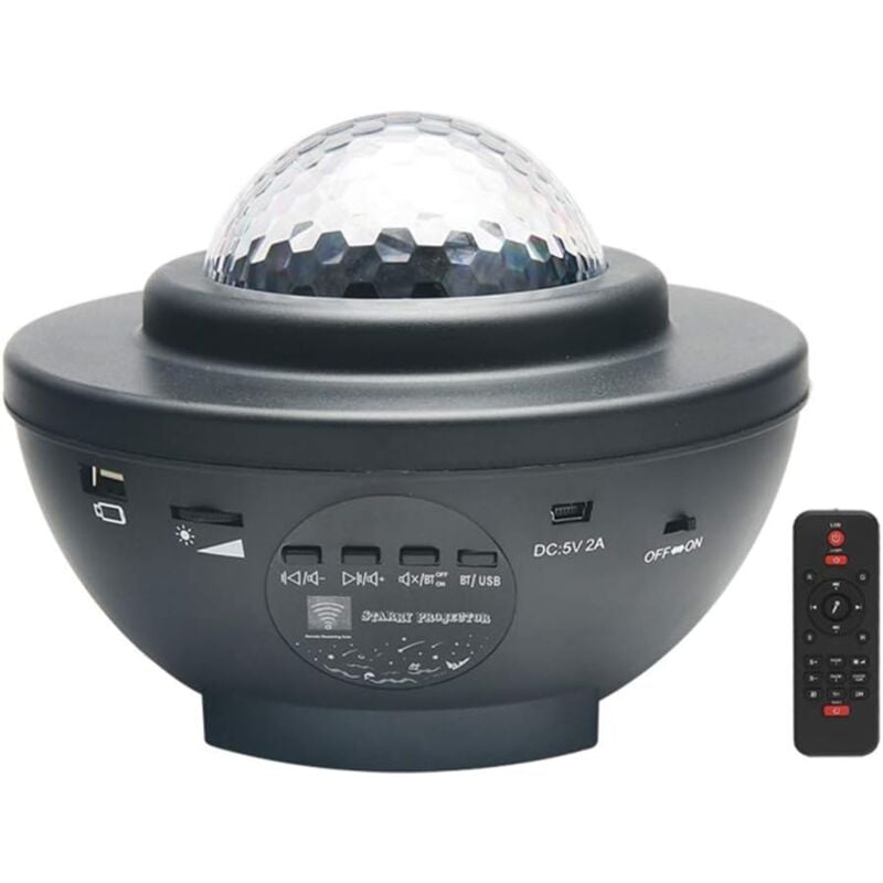 foto del prodotto langray proiettore di stelle a led nero con telecomando e altoparlante bluetooth perfetto per feste di natale, pasqua o halloween nero 