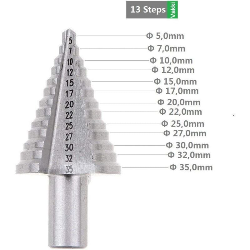 foto del prodotto langray punta da trapano svasatore hss, svasatore conico a doppia fessura 5mm 35mm con rivestimento in titanio, solido, perfetto per foratura con